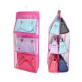 Pack Of 2 6 Pockets Hanging Purse Handbag Organizer Clear Hanging Shelf Bag Collection Storage Holder Collection. 