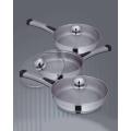 Sonex Supreme Frying Pan With Glass Lid - Stainless Steel 24cm. 