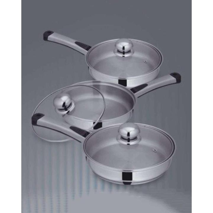 Sonex Supreme Frying Pan With Glass Lid - Stainless Steel 24cm