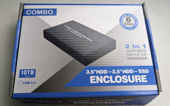 USB 3.0 6 Gbps Hard Drive Enclosure 3.5 HDD / 2.5 SSD External Hard Drive Enclosure 3.5 HDD  Enclosure Reader, USB 3.0 to 2.5 3.5 Inch SATA SSD HDD up to 10TB Multi Hard Drive Case with  12V Power Adapter Supply