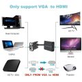VGA to HDMI Converter Adapter, VGA Male to HDMI Female Cable Converter with 1080P HD Video and Audio Support for Connecting Old PC, Laptop with a VGA Output to Monitor, HDTV,Projector, VGA Male To HDMI Female Converter Adapter With 3.5mm Stereo USB Cable. 