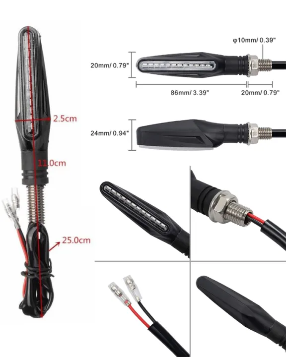 4 x Universal Motorcycle Bike LED Turn Signal Indicator 4 pcs