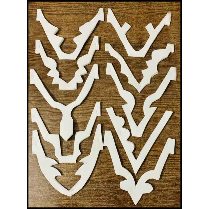 Buckram Neck, Daman, Sleeves, Poncha Design White Color | Chipi Bukram Pasting Fusing for Sewing, Tailoring, Fashion Designing Set of 10 Pcs