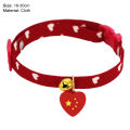 Cat Collar Adjustable Fashionable Pet Cat Necklace Collar with Bell Pendant. 