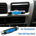 Car Thermometer Clock 2 in 1 Clock Small and Portable LCD Monitor Automotive BacklightClip-on Digital. 