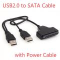 SATA USB 2.0 Adapter for HDD, SSD USB 2,0 to 2.5 inch HDD 7 + 15pin SATA Adapter for SATA hard disk SSD Adapter. 