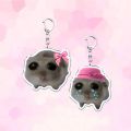 Kawaii I'm Just a Girl Sad Hamster Key Chain Acrylic Animal Kawaii Animal Hamster Keychain Jewelry Cute Sad Hamster Keyring Bag Pendant. 