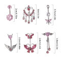Butterfly Navel Belly Button Rings Women Fashion Belly Button Ring Piercing Body Piercings Jewelry Pink. 