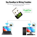 USB Wirelesss WiFi Adapter Mini WiFi Dongle for PC Laptop Desktop  USB Adapter Dongle USB Wireless Wifi Receiver for PC TP-Link USB WiFi Adapter for PC Mini Receiver Support Windows 11 10 8.1 8 7. 