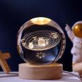 LED Night Light Galaxy Crystal Ball Table Lamp 3D Planet Moon Lamp  Home Decor or Children Birthday Gifts. 