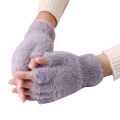 Green forest Winter Gloves Wear Resistant Women Winter Warm Half Finger Gloves Gift. 