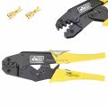 HS-03B wire crimping pliers capacity 1.5-6mm2 15-10AWG for non-insulated tabs and receptacles self-adjusting hand tools set. 
