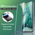 OPPO Find X2 Pro Complete UV Nano Tempered Glass Screen Protector Full Glue Edge to Edge Curved UV Glass 3D Tempered Screen Guard For Find X2 Pro - Transparent. 