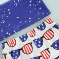 Independence Day Theme Baby Clothes Set, Infant Round Neck Lettering Print Pattern T-shirt Elastic Waist Shorts. 