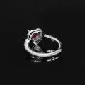 [ New ] Tiktok Panjia Shining NATRICH Red Heart Red Corundum Ring Female Flame Love Heart-Shaped Ring Ring Suit. 