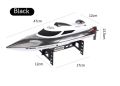 HJ806B Electric RC Boat 35KM/H 200m High Speed 2.4GHz Remote Control Large Speedboat Remote Controlled Toy Big Size Water Cooled Rechargeable Battery - Black Version. 