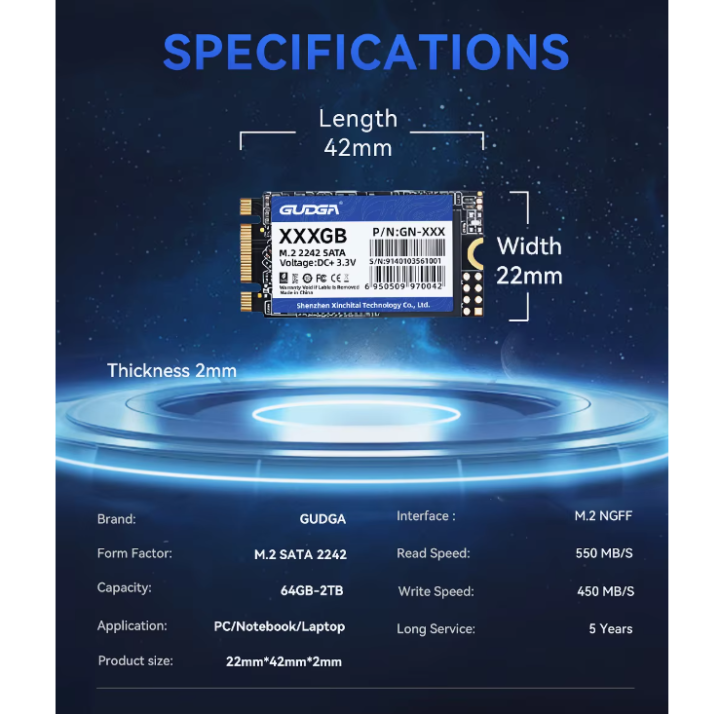 GUDGA%20SSD%202242%20M2%20NGFF%20SATA%20SSD%20128GB%20and%20256%20GB%20SSD%20M2%202242%20Drive%20Internal%20Hard%20Disk%20Hdd%20Hard%20drive%20For%20Laptop%20Notebook%20-%20Image%203
