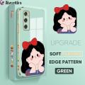 Jizetin (Free Lanyard) for Vivo V20 SE Back Cover Cute Princess Luxury 6D Plating Case Side Pattern Soft Silicone Square Phone Cases. 