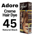 Adore Hair Color 45 Natural Black (Creme Hair Dye) by Adore Pakistan. 