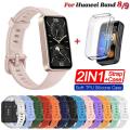 Silicone Watchbands For Huawei Band 9 8 Strap With TPU Case Replacement Strap For Huawei Band8 9 Correa Bracelet Belt Bumper nfc. 