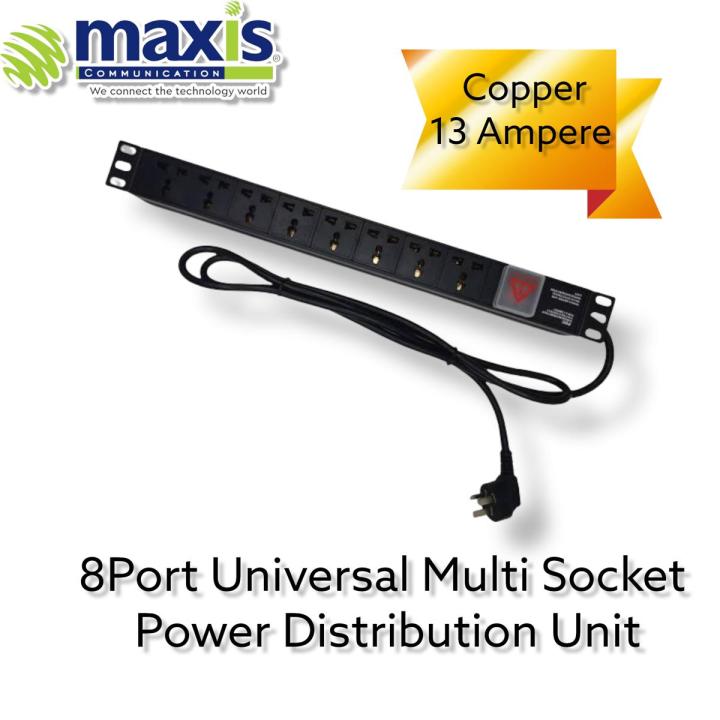 1U 19" Multipurpose socket 8port PDU rack mount power strip power distribution unit for server rack data center