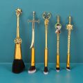 5pcs/set ONE PIECE Monkey D. Luffy Cartoon Metal Handle Makeup Brush Set Cosplay Women Accessories. 