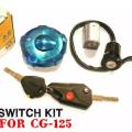 3 Pcs Lock Set (Ignition+Handle+Petrol Tank Cap) with Stylish Folding Key for cg125 Motorcycle. 