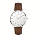 CHRONOS Men's Fashion Watch Ultra-thin Style Frosted Leather Strap Simple Fashion Wrist Watch Popular Style Quartz Watch. 