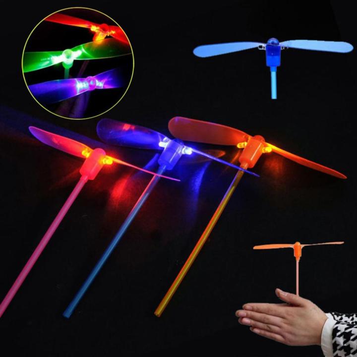 Children colorful luminous bamboo dragonfly Flash flying fairy  LED Toys