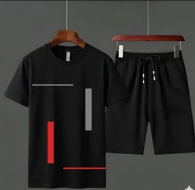Men's Vertical Stripes Printed Round Neck Half Sleeves Casual Tracksuit Amazing And Trendy T Shirt And Shorts for men n boys Gym Part Shirt And Jogging Track Suit