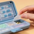 FANTZEI Premium Quality 8 Compartments Portable Medicine Pills Case, Small Pill Box for Pocket Purse Portable Medicine Tablets Container. 