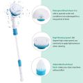 Household Electric Scrubber Brush Adjustable Turbo Cleaning Tool Waterproof Cordless Transparent Bathroom Kitchen. 