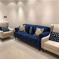 Golden Oak Blue Sofa Set 5 Seater. 