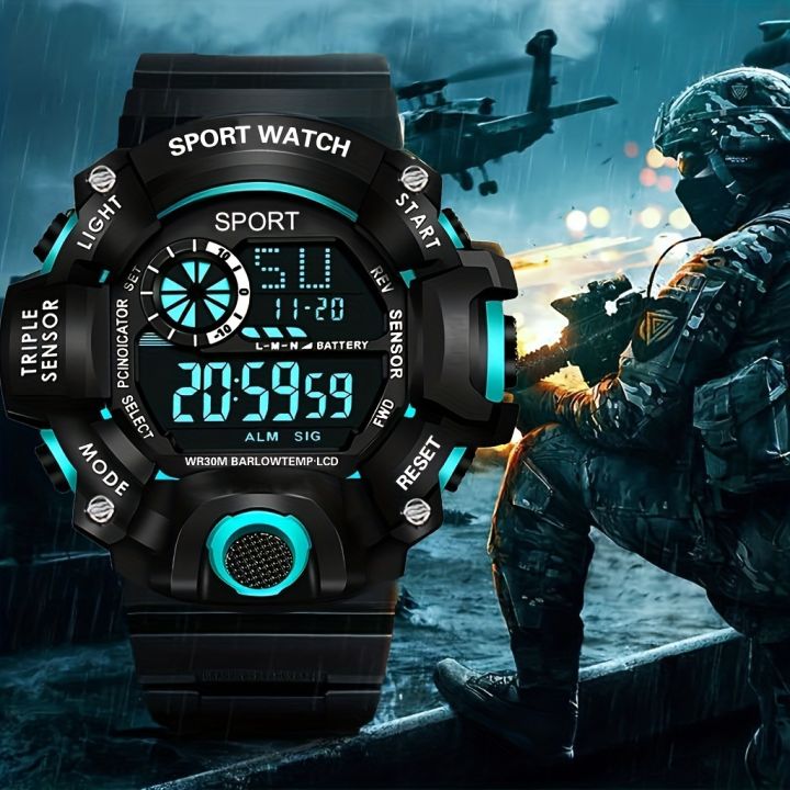 Fashion Infantry Sports Electronic Watch New LED Waterproof G Luminous ...
