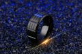 Exquisite Competitive Men Stainless Steel Vintage Onyx Black Tourmaline Ring. 