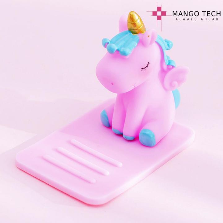 Unicorn Mobile Stand Phone Holders Exclusive Liquid Silicone Stands Multi Angle Cute Cartoon Unicorn Non Slip Desktop Bracket - Purple