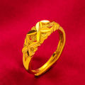 Youbo Internet celebrity 24k Bow Ring   Female   Gold Plated Style Sweet and Simple Ancient Gold Finger Ring Net Red. 