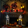 2Pcs Skeleton Halloween Decoration, 16 Inch Full Body Posable Halloween Hanging Skeleton for Indoor Outdoor. 