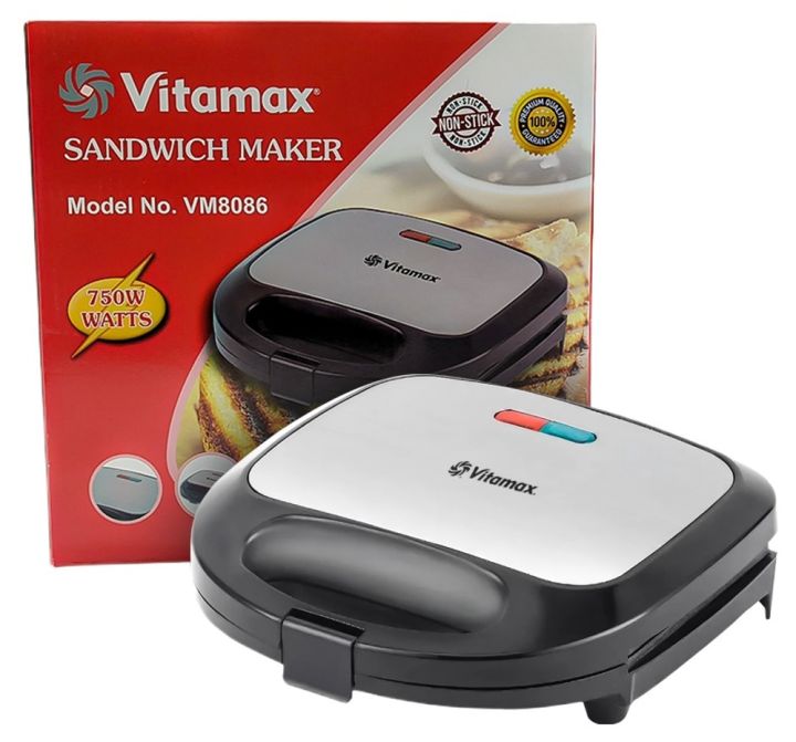 Vitamax sandwich maker samosa maker sandwichmaker VM8086 750w Nonstick sandwich bread sandwich maker grill 4 slice 1 year warranty