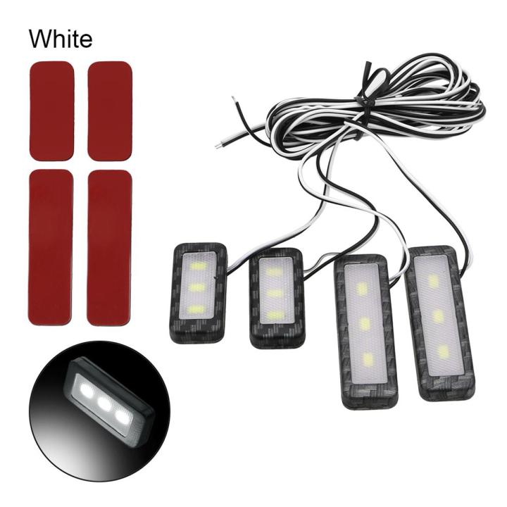 Armrest Interior Door Handle Lighting LED Universal Decorative Lights Car Inner Bowl Light 4Pcs Car Styling Auto Atmosphere Lamp-white