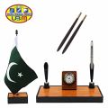 Office Desk Accessories Pen Holder and Table Flag Wooden and Long Desk Fountain Pen 612. 