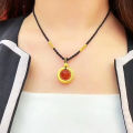 Vietnam sand gold hoop red bean necklace antique dragon pattern peace buckle pendant sand gold transfer beads for men and women wholesale. 