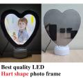Best quality LED photo frame, Hart shape photo frame, magic mirror photo frame. 