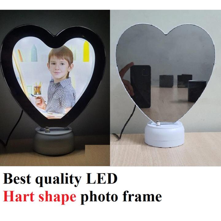 Best quality LED photo frame, Hart shape photo frame, magic mirror photo frame