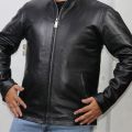 MENDER Black Leather Jackets for Men – Plain – GCI-BLK - Cowhide - Genuine Leather. 