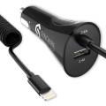 Syncwire iPhone USB Car Charger - [Apple MFi Certified] - 4.8A/24W Car Charger Adapter with Coiled Lightning Apple Cable for iPhone XS MAX XR X 8 7 6 6s Plus 5 SE, iPad, Samsung Galaxy S8 S7 and More. 