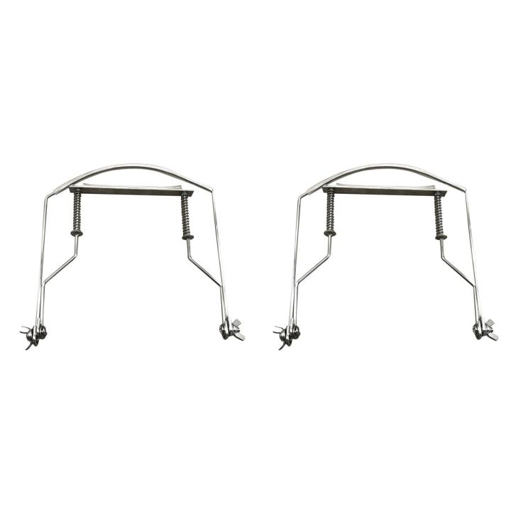 2X Harmonica Neck Holder 10 Holes Blues Harp Mouth Organ Stand Harmonic Rack -Silver