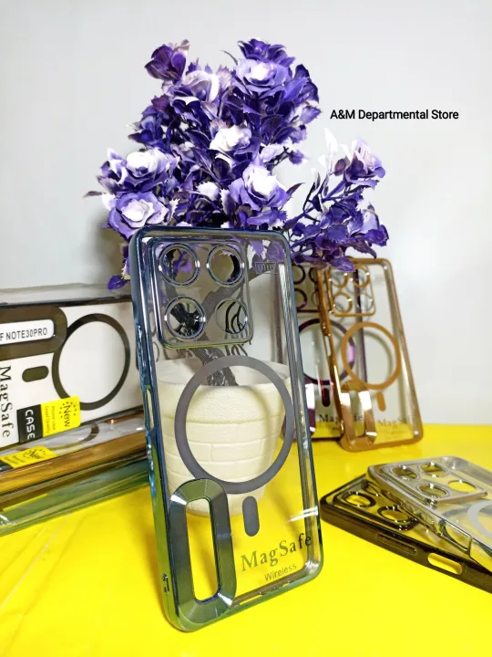 Infinix%20Note%2030%20Pro%20Back%20Cover/Case%20Camera%20Protection%20MagSafe%20Style%20Transparent%20Body%20with%20Color%20Scheme%20Border%20-%20Image%203