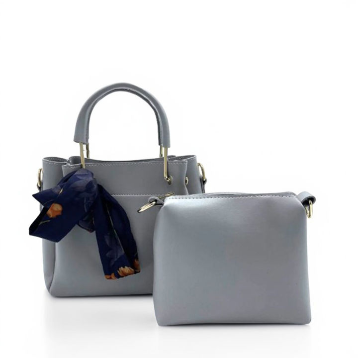 ASC Collection Double Handbag for Girls with Long Strap Compact Size 7x8x4 Inch