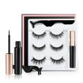 3 Pairs Magnetic Eyelash With Magnetic Liquid Eyeliner & Tweezer Eyelash. 